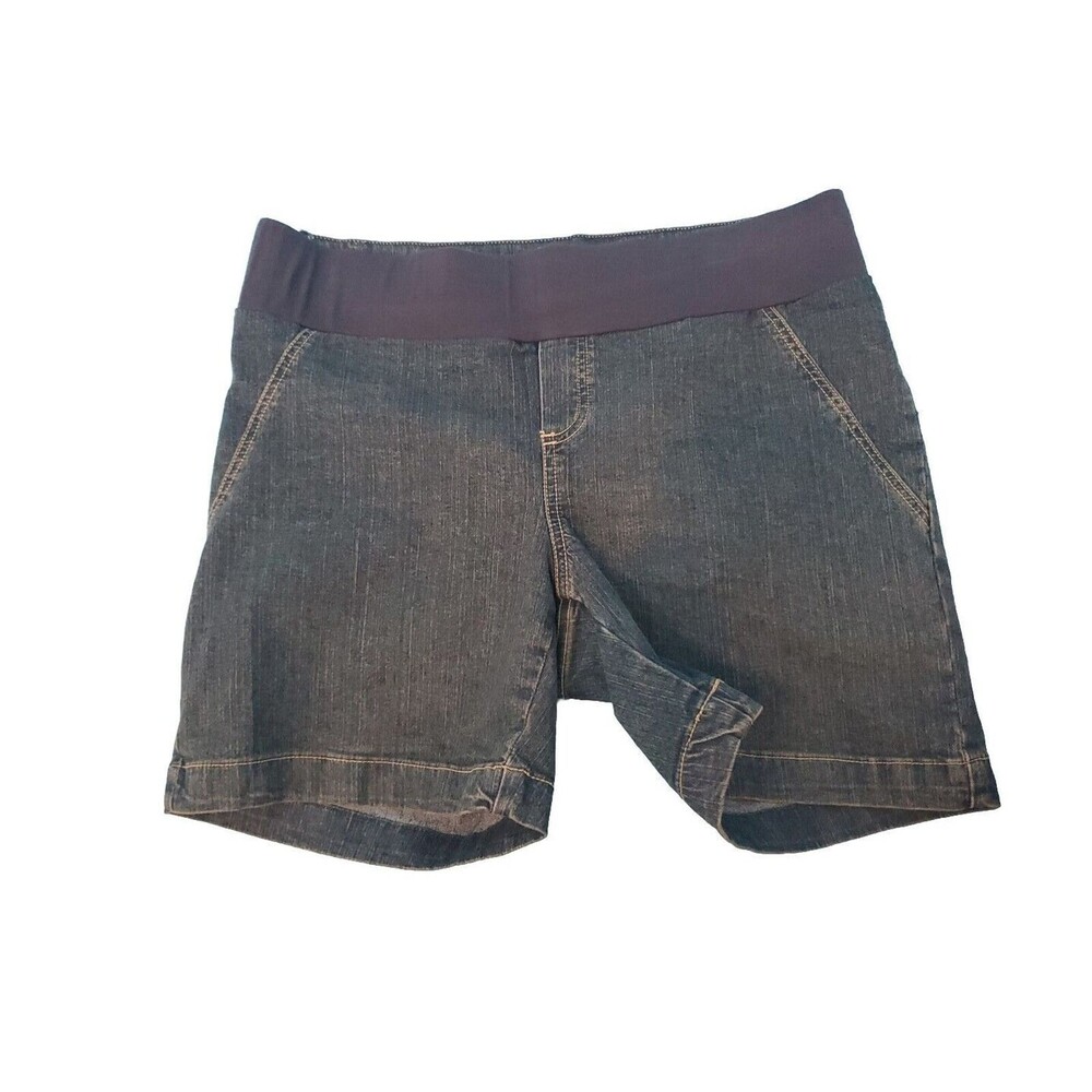 Womens Denim Shorts Small Mid Rise  Pullon Dark Wash TM Sport